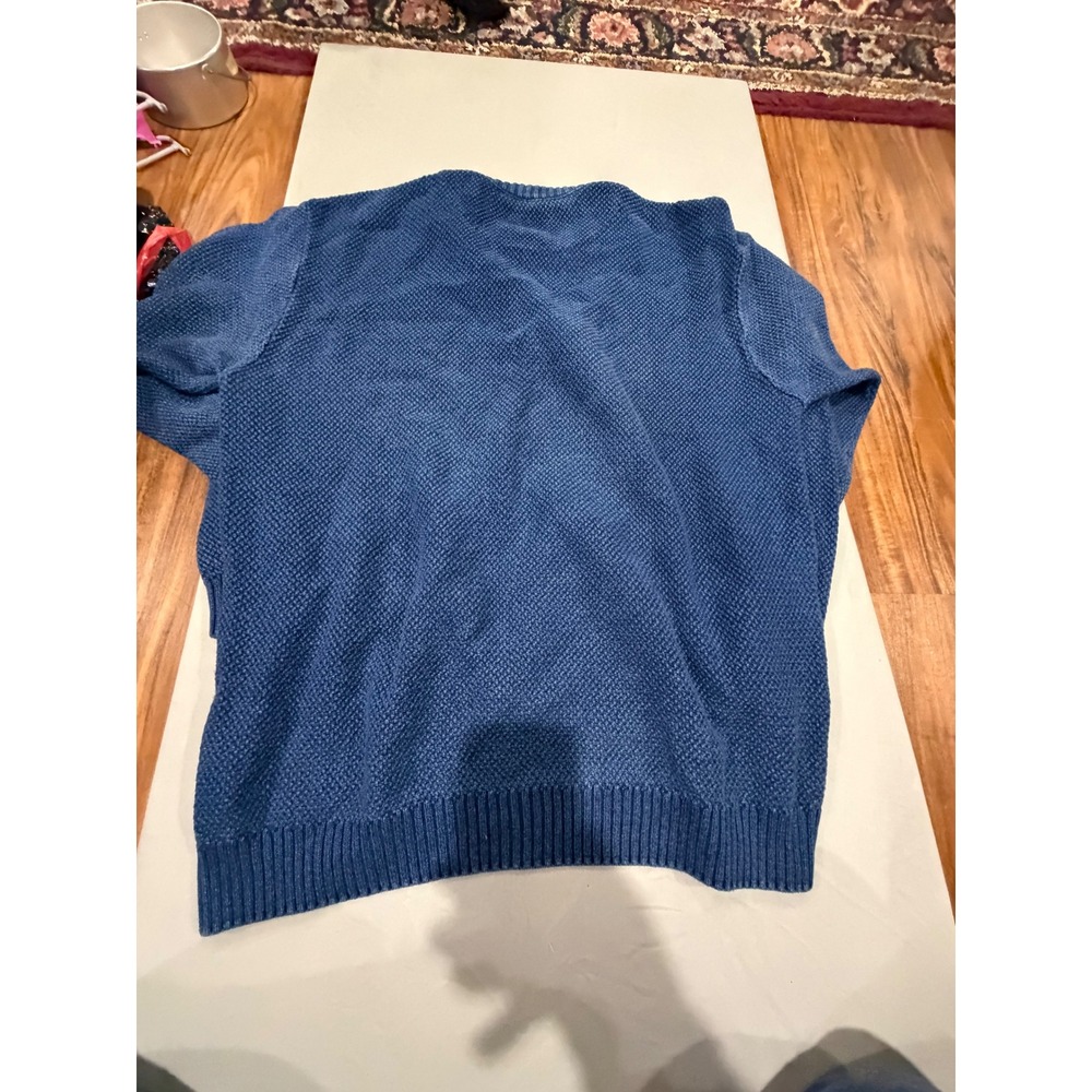 Coastal Mens Blue Willi's Indigo Textured Cotton Sweater L Blue